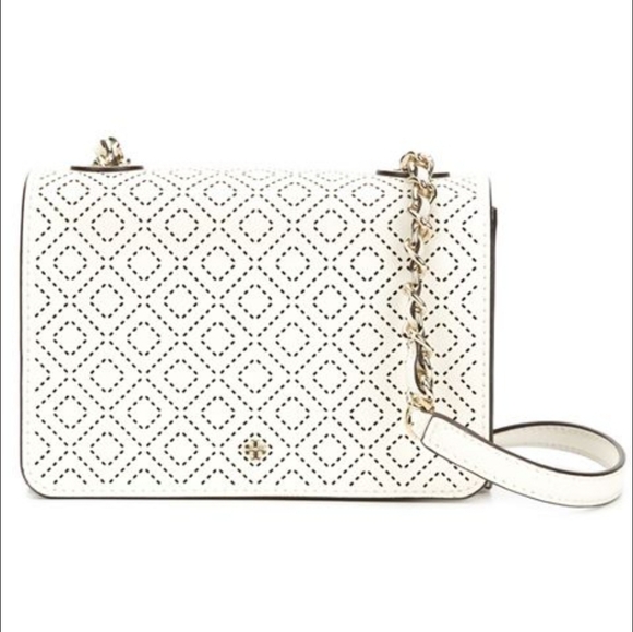 Tory Burch Handbags - Tory Burch Robinson Perforated Convertible Crossbody Shoulder Bag, White, EUC